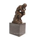 Classical Figure Bronze Sculpture The Thinker Deco Brass Statue TPE-185